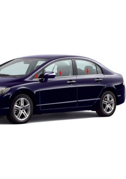 Alminox Oto Honda Civic Uyumlu Cam Çıtası 6 Parça 2006 2011 Paslanmaz Çelik fiyatları