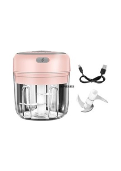 Elektrikli Gıda Kırıcı Mini Sarımsak Basın Sarımsak Sebze Kıyıcı Pembe, 100ML (Yurt Dışından)