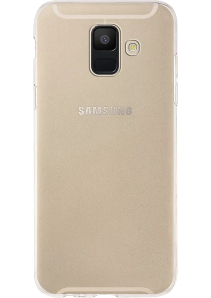 Case World Samsung Galaxy A6 (2018) ile Uyumlu Kapak 1mm Şeffaf Silikon ile Uyumlu Kılıf