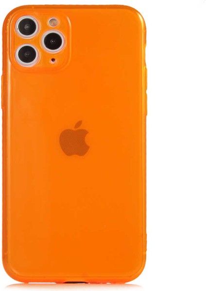 Case World Apple iPhone 11 Pro Kapak Kamera Korumalı Neon Renkli Silikon Kılıf - Neon Turuncu