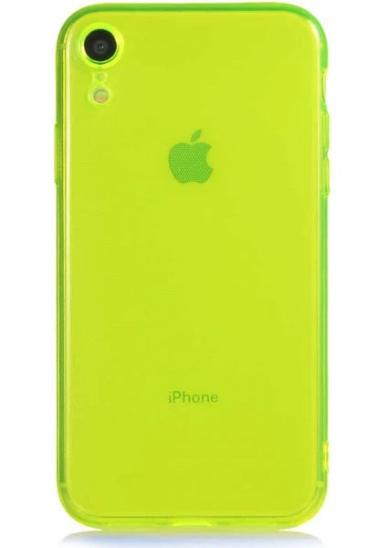 Case World Apple iPhone Xr Kapak Kamera Korumalı Neon Renkli Silikon Kılıf - Neon Sarı