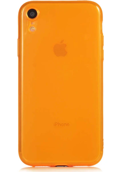 Case World Apple iPhone Xr Kapak Kamera Korumalı Neon Renkli Silikon Kılıf - Neon Turuncu