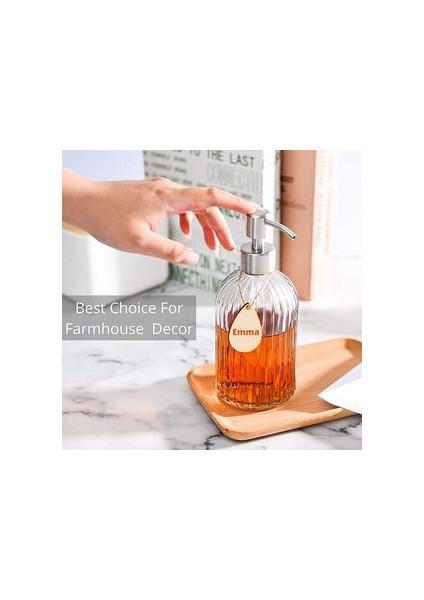 Cam Sabun Dağıtıcı Paslanmaz Paslanmaz Çelik Pompası ile 450 ml Doldurulabilir El Sıvı Sabunluk Banyo Mutfak Sıvı Sabunluk (Yurt Dışından) fiyatları