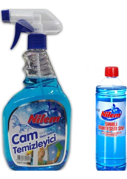 Cam Temizleyici 1 lt ve Sihirli Muhteşem Sıvı 975 ml