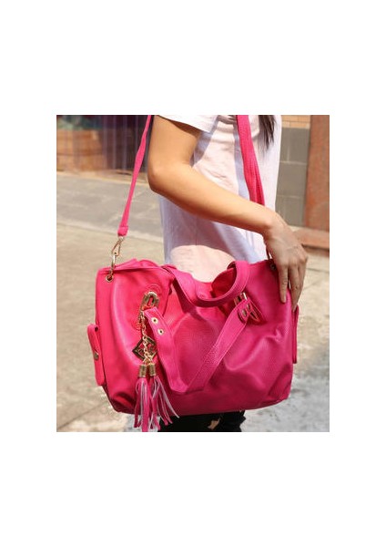 100% Hakiki Lüks Tote Deri Hobo Omuz Messenger Kahverengi Çanta (Yurt Dışından)
