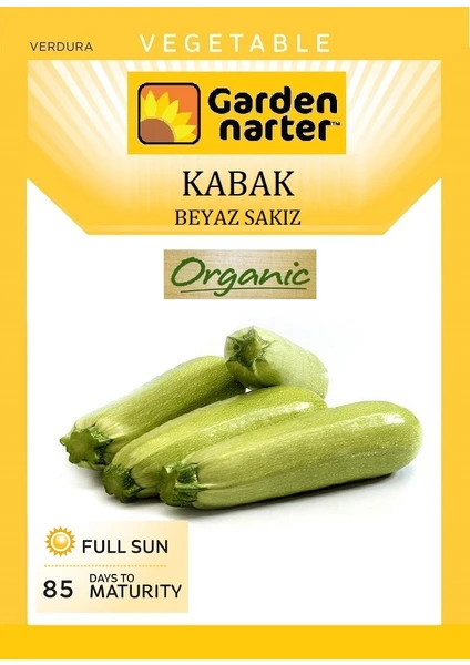 Garden Narter Beyaz Kabak Tohumu Doğal Organik Tohum Pakette 10 Gr 50 Tohum +  Sebze Tohumu