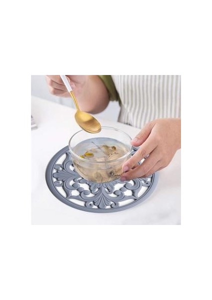 3 Adet / Takım Silikon Trivet Mat Kaymaz Bardaklar Sıcak Pot Tutucu Sıcak Pedleri Masa Mutfak Için Sıcak Pedler Mutfak Aksesuarları | Mats pedler Gri (Yurt Dışından)