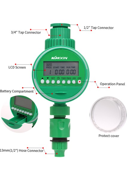 Kkmoon Outlet Programlanabilir Hortum Musluk Zamanlayıcı - Yeşil (Yurt Dışından)