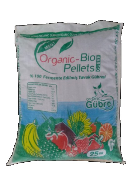 Tavuk GÜBRESI-25KG -Organik Gübre Bio Pellets %100 Fermante Edilmiş