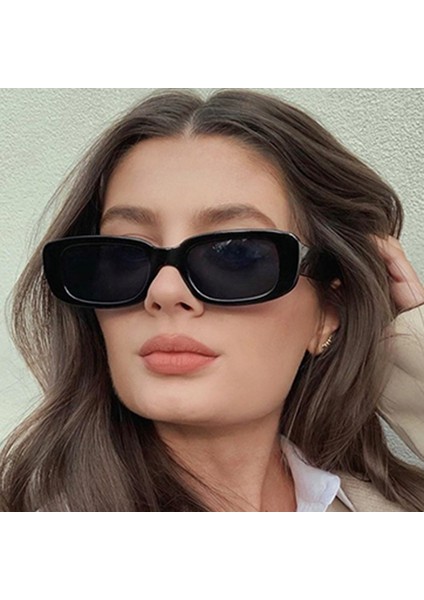 2 Adet Dikdörtgen Retro Model Kadın Güneş Gözlüğü - Çok Renkli (Yurt Dışından)