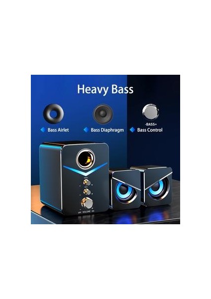 USB Kablolu Bluetooth Kombinasyon Hoparlörler Bilgisayar Hoparlörler Bas Stereo Müzik Çalar Subwoofer Ses Kutusu Pc Telefonları Için | Kombinasyon Hoparlörler Siyah (Yurt Dışından)