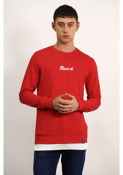 Kırmızı Bisiklet Yaka Sweat