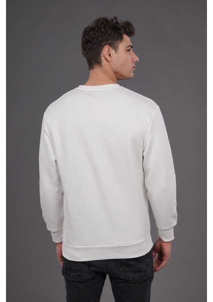 Beyaz Palmiye Baskılı Sweat