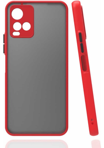 Vivo Y33S Kılıf Hux Kamera Korumalı Silikon Kırmızı