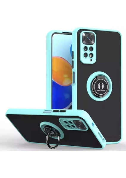 MTK Moveteck Xiaomi Redmi Note 11 / 11S Uyumlu Kılıf Kamera Lens Korumalı Renkli Tuşlar Zırh Tank Military Silikon