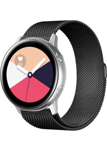 Samsung Galaxy Watch 4 Kordon 40-42-44-46 mm Metal Hasır Kordon Manyetik (20MM) Metal Hasır Solo Örgü