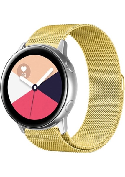 Samsung Galaxy Watch 4 Kordon 40-42-44-46 mm Metal Hasır Kordon Manyetik (20MM) Metal Hasır Solo Örgü