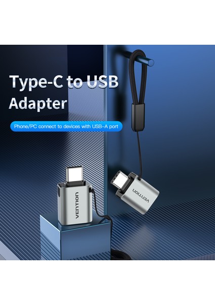 Type C To USB 3.0 Çevirici Dönüştürücü Otg Adaptör Gri Cdqh0