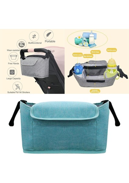 Universal Buggy Organizer Baby Pram Asma Çanta Puset Bahçe Saklama Çantası Açık Yeşil (Yurt Dışından)