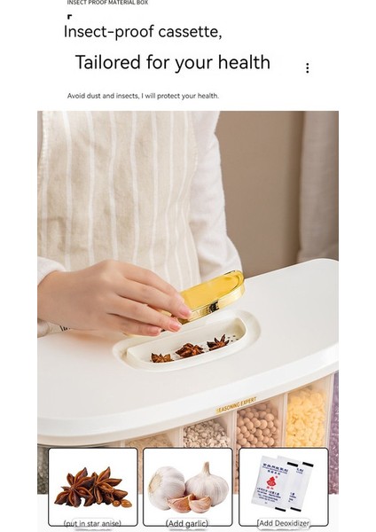 6 Bölmeli Bakliyat Saklama Kutusu - Beyaz (Yurt Dışından) fırsatları