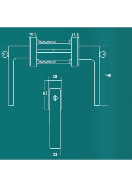 Çif Tarafı Anahtarlı (Kilitli) Kapı & Pencere Kolu Siyah