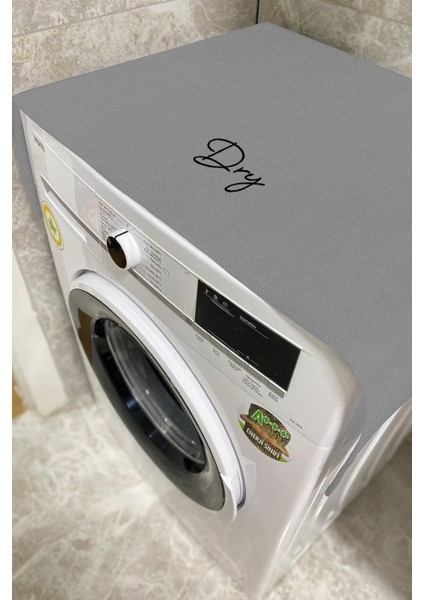Gri Dry Nakış Işlemeli Kurutma Makina Örtüsü