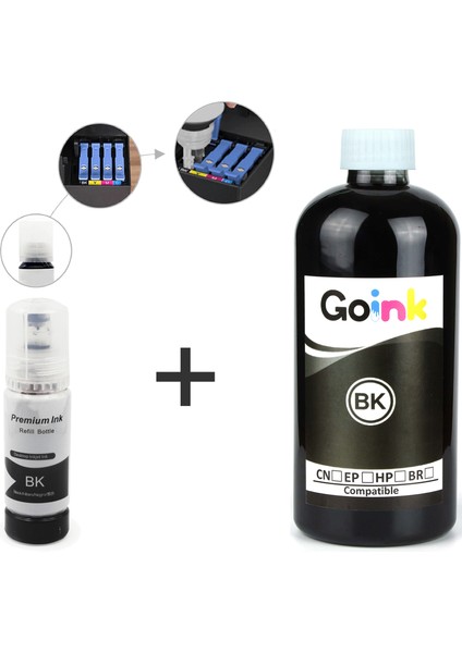Epson L3151 Için 103 Mürekkep 500 ml Siyah + 70 ml Hediye