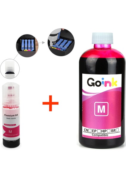 Epson L3251 Için 103 Mürekkep 500 ml Kırmızı + 70 ml Hediye