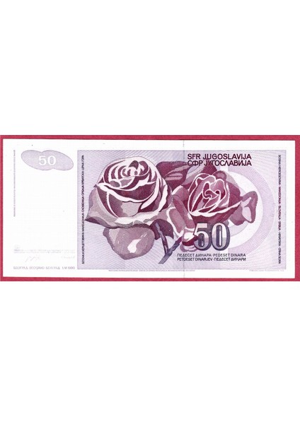 Yugoslavya 50 Dınara 1990 Çil