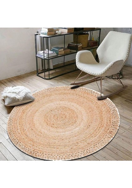 Jüt Yuvarlak Hasır Halı Yolluk Salon Oda Mutfak Halısı KS-1007