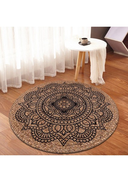 Jüt Yuvarlak Hasır Halı Yolluk Salon Oda Mutfak Halısı KS-1020
