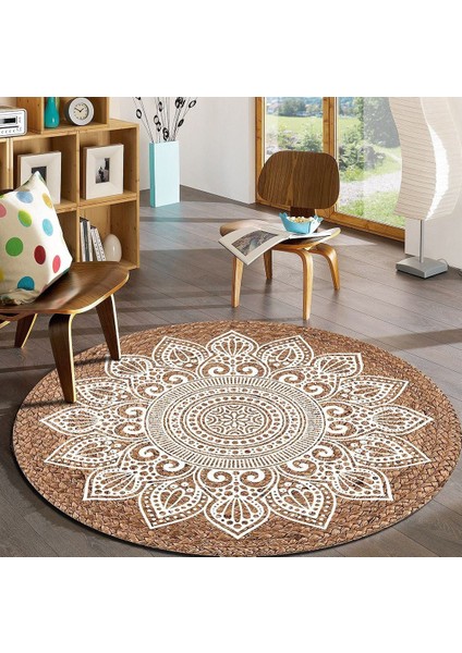 Jüt Yuvarlak Hasır Halı Yolluk Salon Oda Mutfak Halısı KS-1061