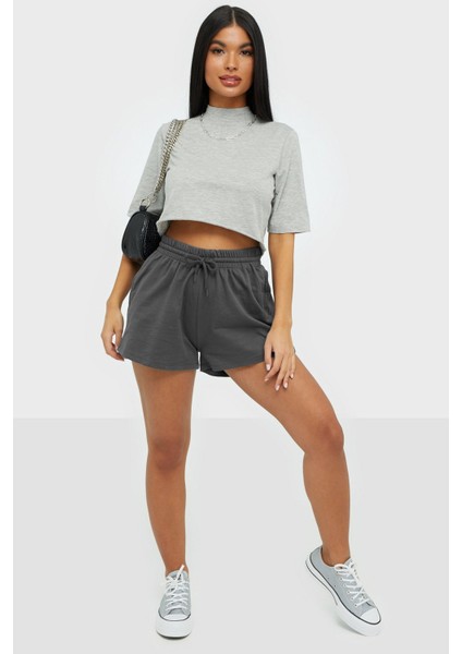 Mad Girls Antrasit Basic Şort MG1293