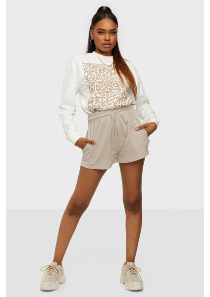 Mad Girls Bej Basic Şort MG1293