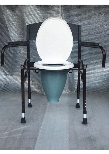 Borulu Hasta Yaşlı Tuvalet Sandalyesi Klozeti Wc Si Direk Tuvalete Klozet