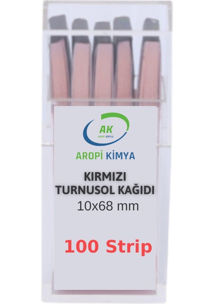 Turnusol Kağıdı Kırmızı 100 Test Stripi 10 x 68 mm