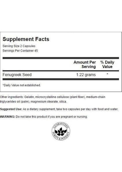 Fenugreek Seed Full Spectrum 610 Mg 90 Kapsul Abd