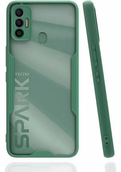 Caseart Tecno Spark 7t Kılıf Kamera Korumalı Colorful Kapak - Yeşil