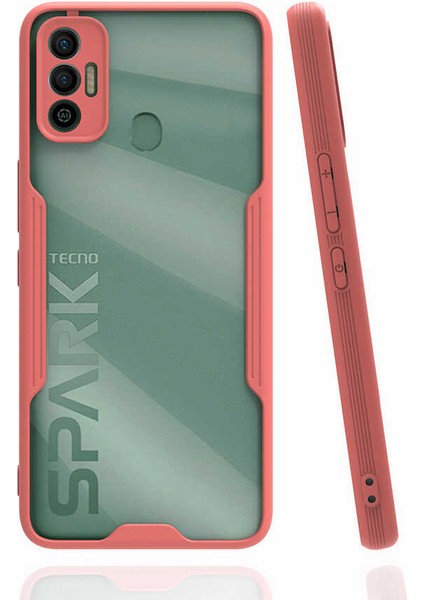 Caseart Tecno Spark 7t Kılıf Kamera Korumalı Colorful Kapak - Pembe