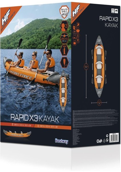 Hydro-Force Lite Rapid X3 Inflatable Kayak Şişme Kano