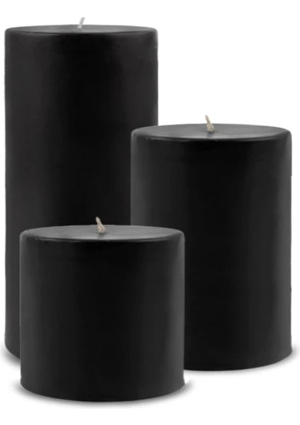 Kokulu 3 Lü Silindir Set Mum Çap 7 cm