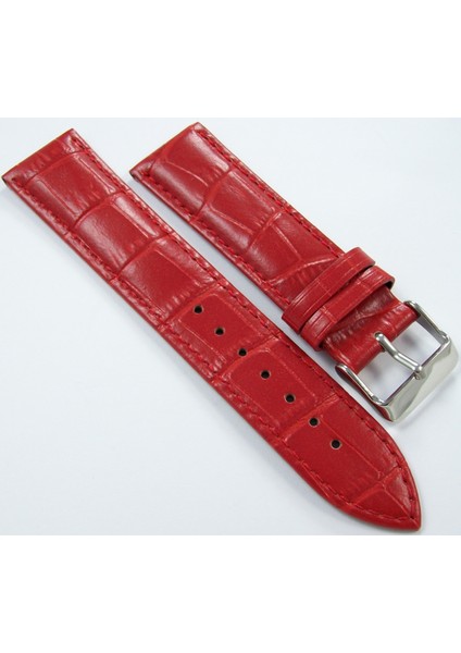 Kırmızı Deri Saat Kordonu 24MM Saat Kayışı Dikişli Spor Kolçak modelleri