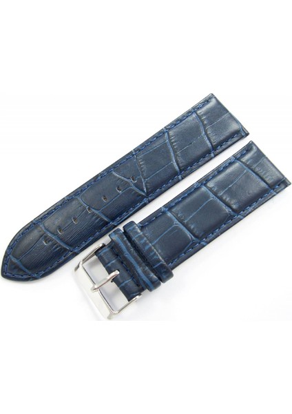 Bizon Deri Saat Kayışı 24MM Lacivert Saat Kordonu Kroko Kolçak