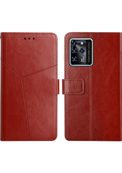 Y Zte Blade V30 Brown Için Pu Telefon Kılıfı (Yurt Dışından)