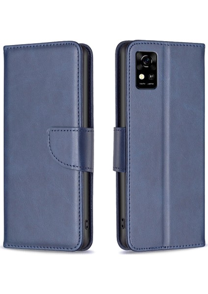 Zte Blade A31 Mavi Için Deri Kasa Telefon Kılıfı (Yurt Dışından)