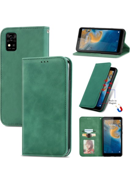 Zte Blade A31 Yeşil Için Retro Skin Fe Business Manyetik Yatay Deri Telefon Kılıfı (Yurt Dışından) fiyatları
