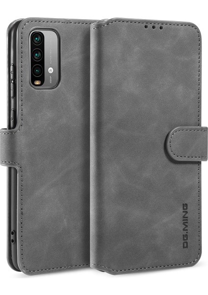 Dg.mıng Xiaomi Için Poco M3 Retro Yağ Yan Deri Gri Telefon Kılıfı (Yurt Dışından) fiyatları