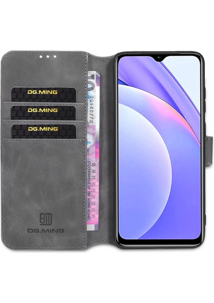 Dg.mıng Xiaomi Için Poco M3 Retro Yağ Yan Deri Gri Telefon Kılıfı (Yurt Dışından) modelleri