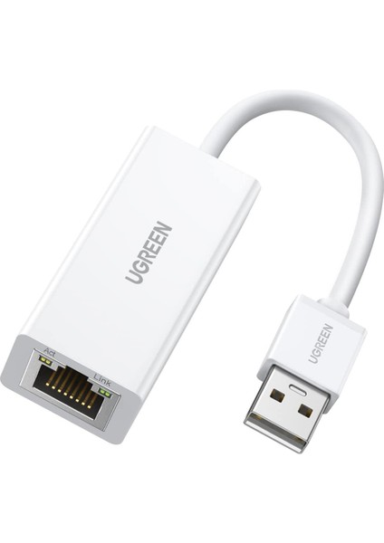 USB 2.0 Pc Mac Konsol Tv Box Ethernet Adaptörü Beyaz