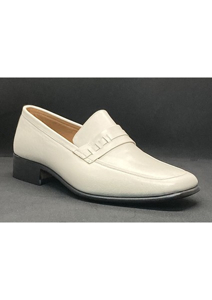 Erkek Krem Bej Bağsız Deri Dikişli Kösele El Yapımı Ayakkabı fiyatları